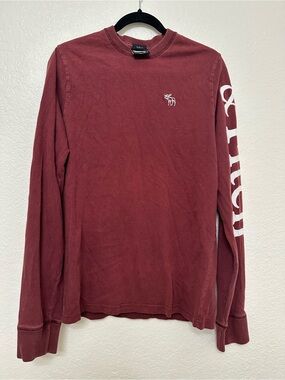 Abercrombie & Fitch vintage Men's Long-Sleeve Tee Maroon
